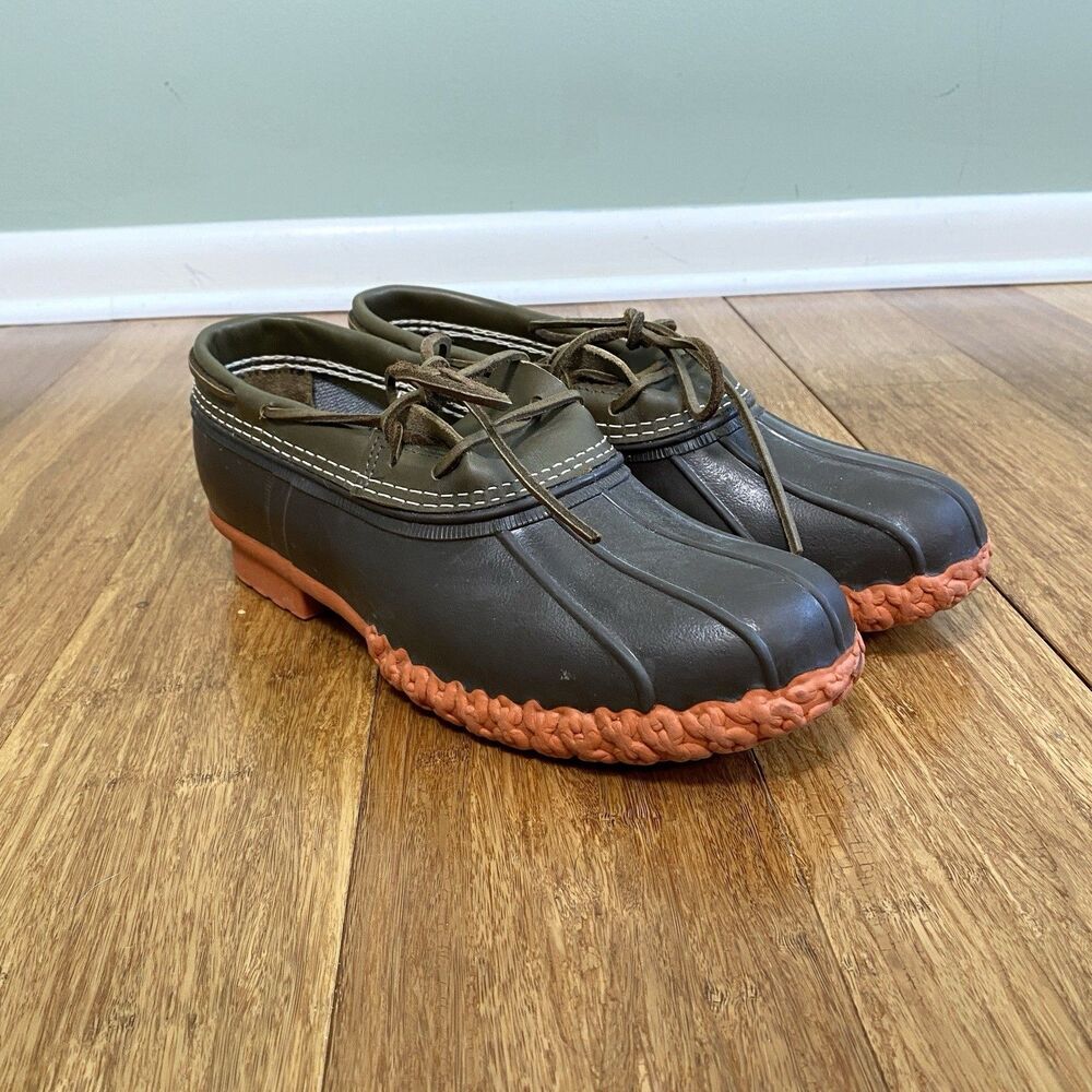 LL Bean Bean Boots Shoes Mens 9.5 M Low Rubber Moc Duck Waterproof Hunting USA